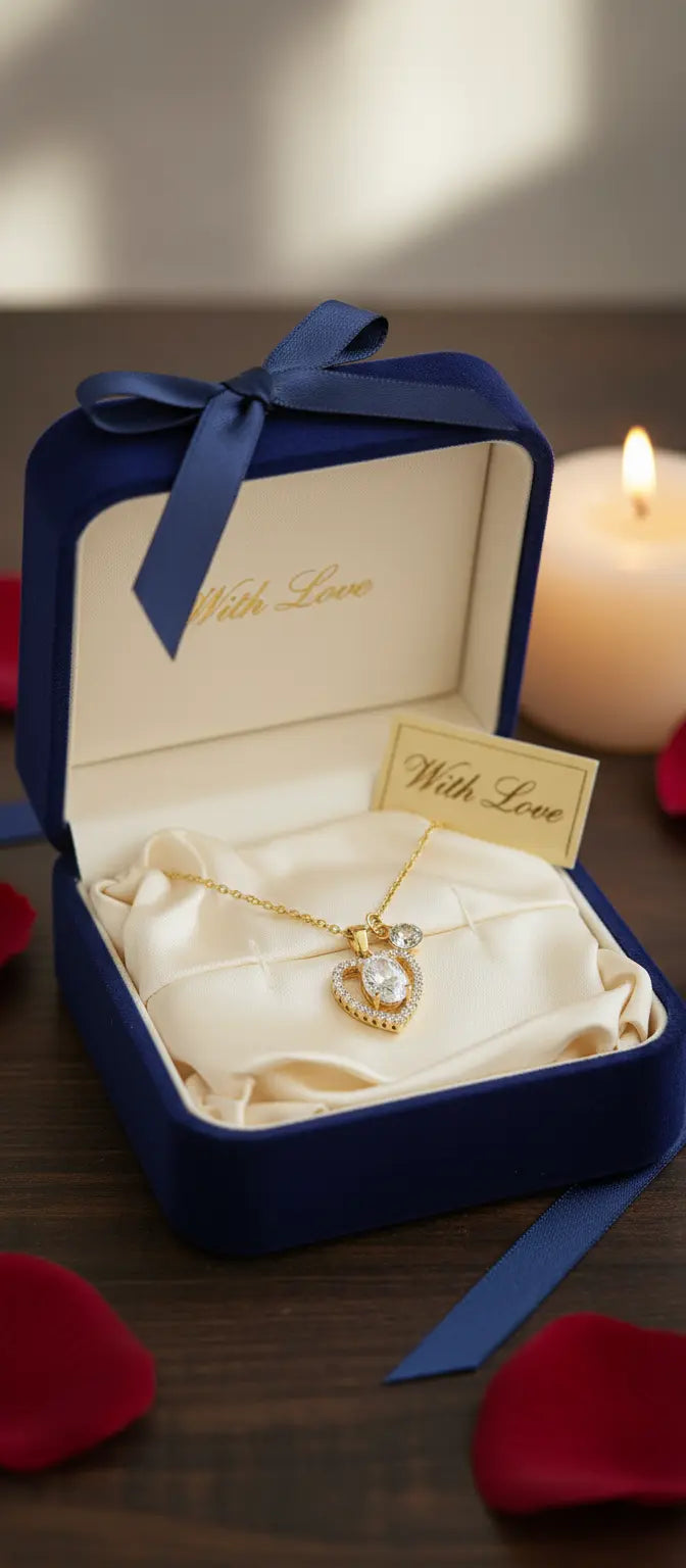 Heart necklace- Χρυσό Κολιέ με Κρύσταλλα aurelia.thegoldenone