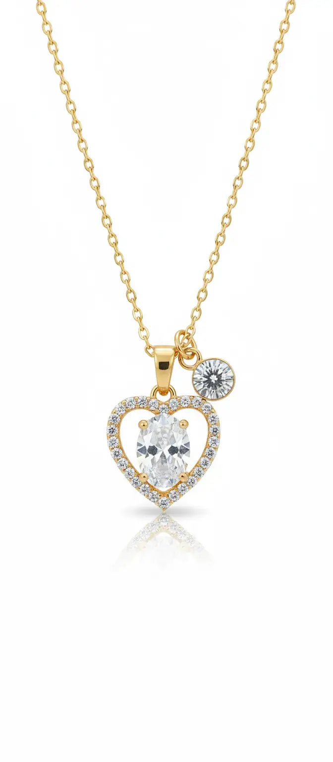 Heart necklace- Χρυσό Κολιέ με Κρύσταλλα aurelia.thegoldenone