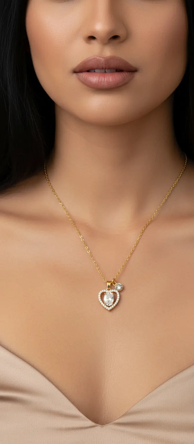 Heart necklace- Χρυσό Κολιέ με Κρύσταλλα aurelia.thegoldenone