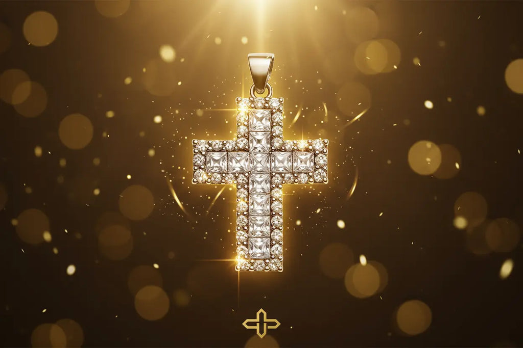 Κολιέ Σταυρός με πέτρες σε χρώμα ασημί aurelia.thegoldenone