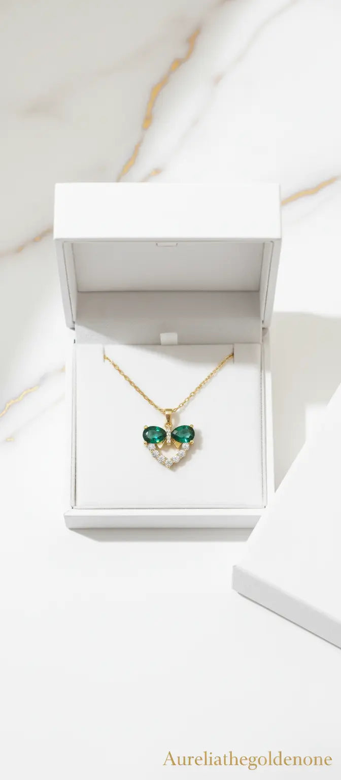 Aurelia Heart & Butterfly Steel Necklace aurelia.thegoldenone