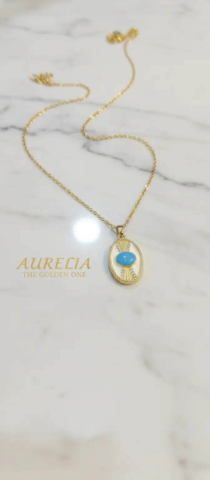 Κολιέ με Γαλάζια Πέτρα aurelia.thegoldenone