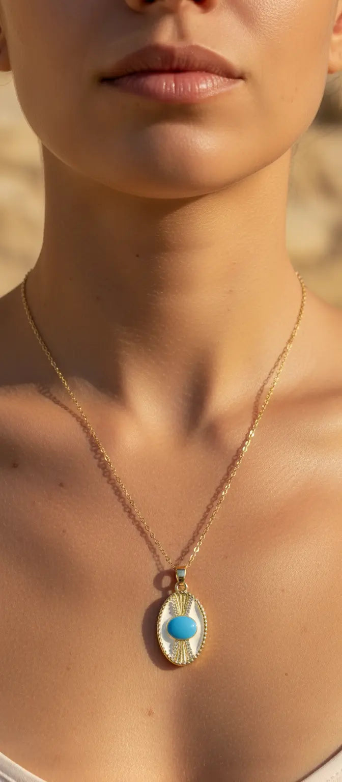 Κολιέ με Γαλάζια Πέτρα aurelia.thegoldenone