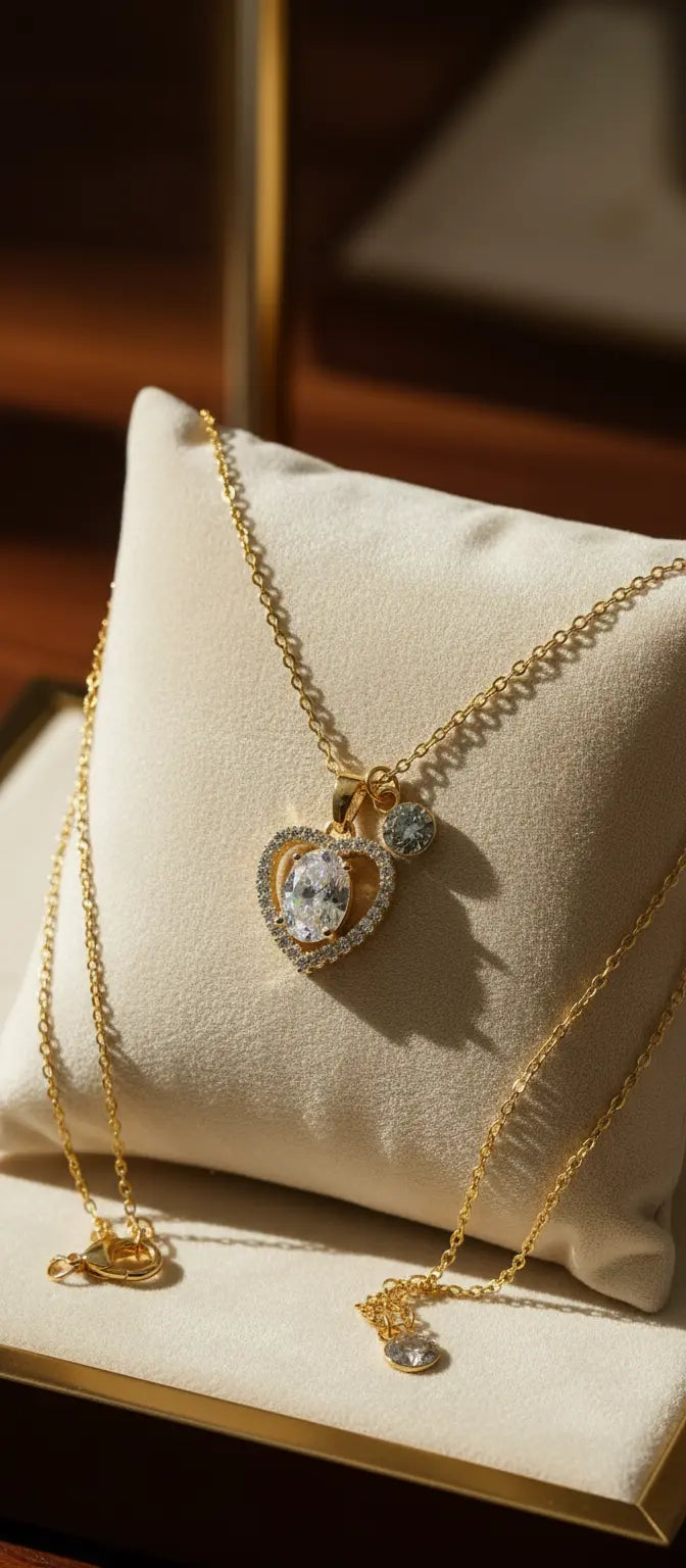 Heart necklace- Χρυσό Κολιέ με Κρύσταλλα aurelia.thegoldenone